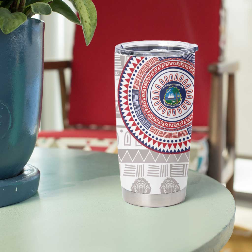 Liberia African Tribal Pattern Tumbler Cup Chest Arm Tattoo