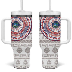 Liberia African Tribal Pattern Tumbler With Handle Chest Arm Tattoo