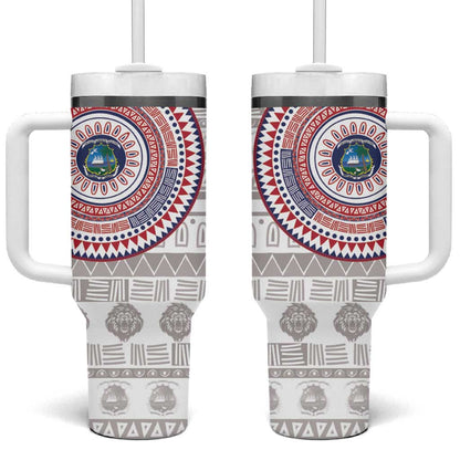 Liberia African Tribal Pattern Tumbler With Handle Chest Arm Tattoo