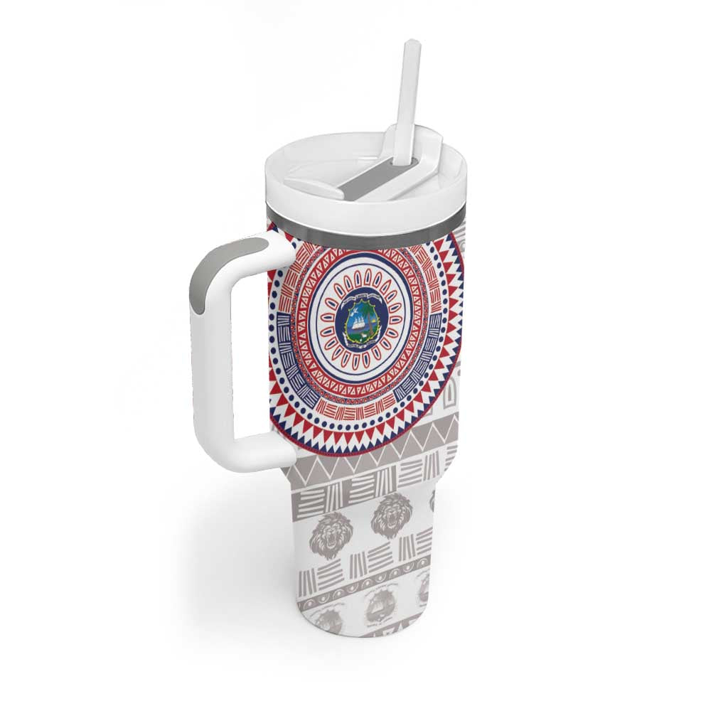 Liberia African Tribal Pattern Tumbler With Handle Chest Arm Tattoo