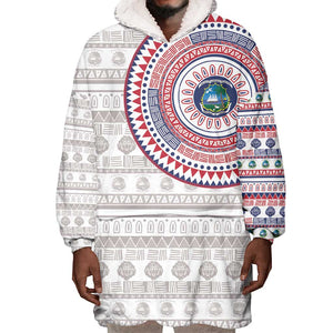 Liberia African Tribal Pattern Wearable Blanket Hoodie Chest Arm Tattoo