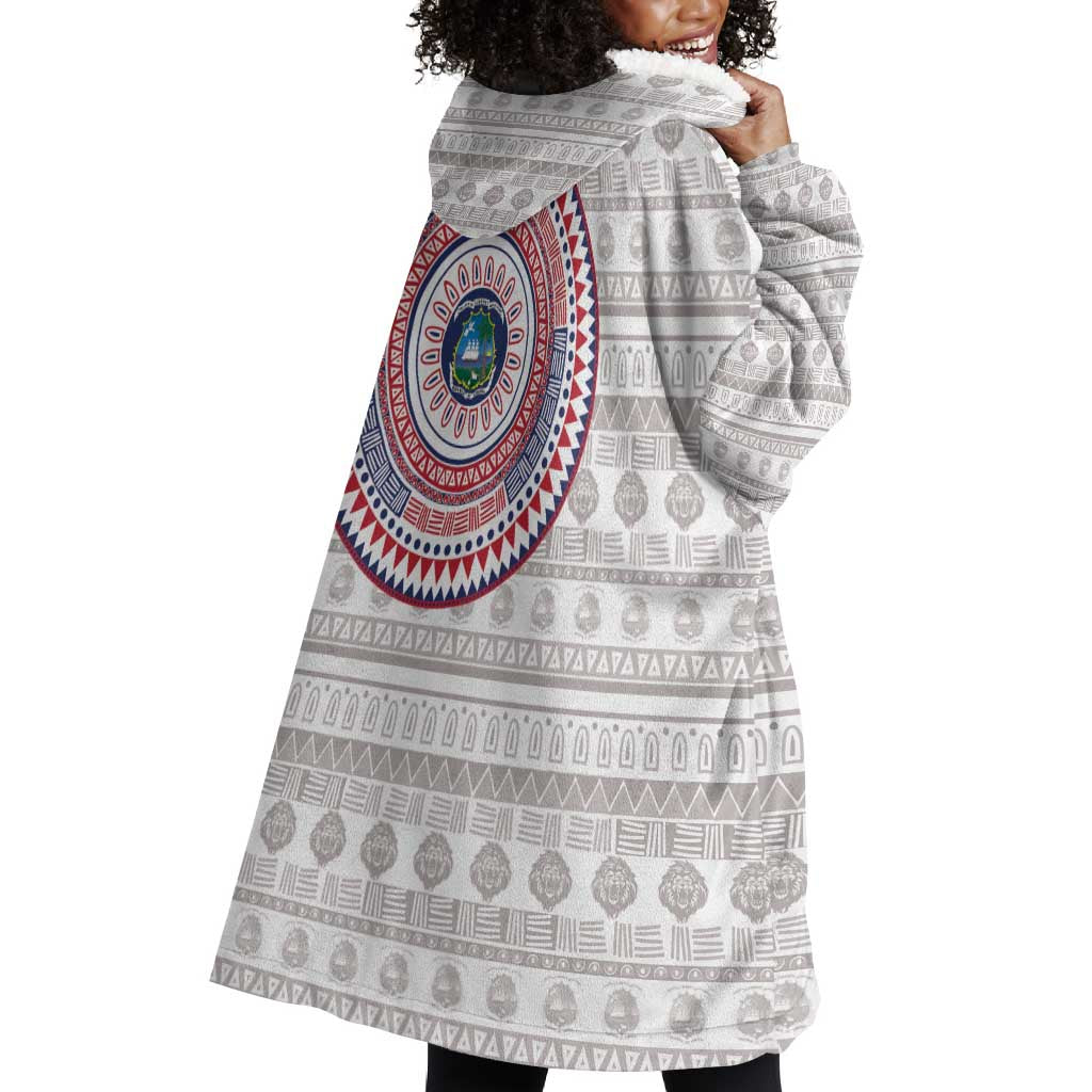 Liberia African Tribal Pattern Wearable Blanket Hoodie Chest Arm Tattoo