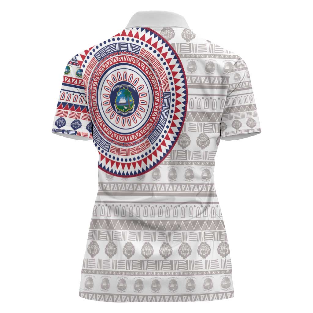 Liberia African Tribal Pattern Women Polo Shirt Chest Arm Tattoo