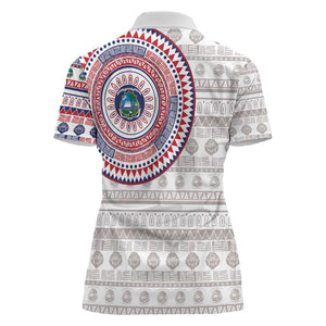 Liberia African Tribal Pattern Women Polo Shirt Chest Arm Tattoo