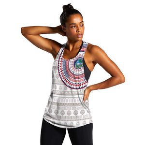Liberia African Tribal Pattern Women Racerback Tank Chest Arm Tattoo