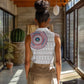 Liberia African Tribal Pattern Women Sleeveless Polo Shirt Chest Arm Tattoo