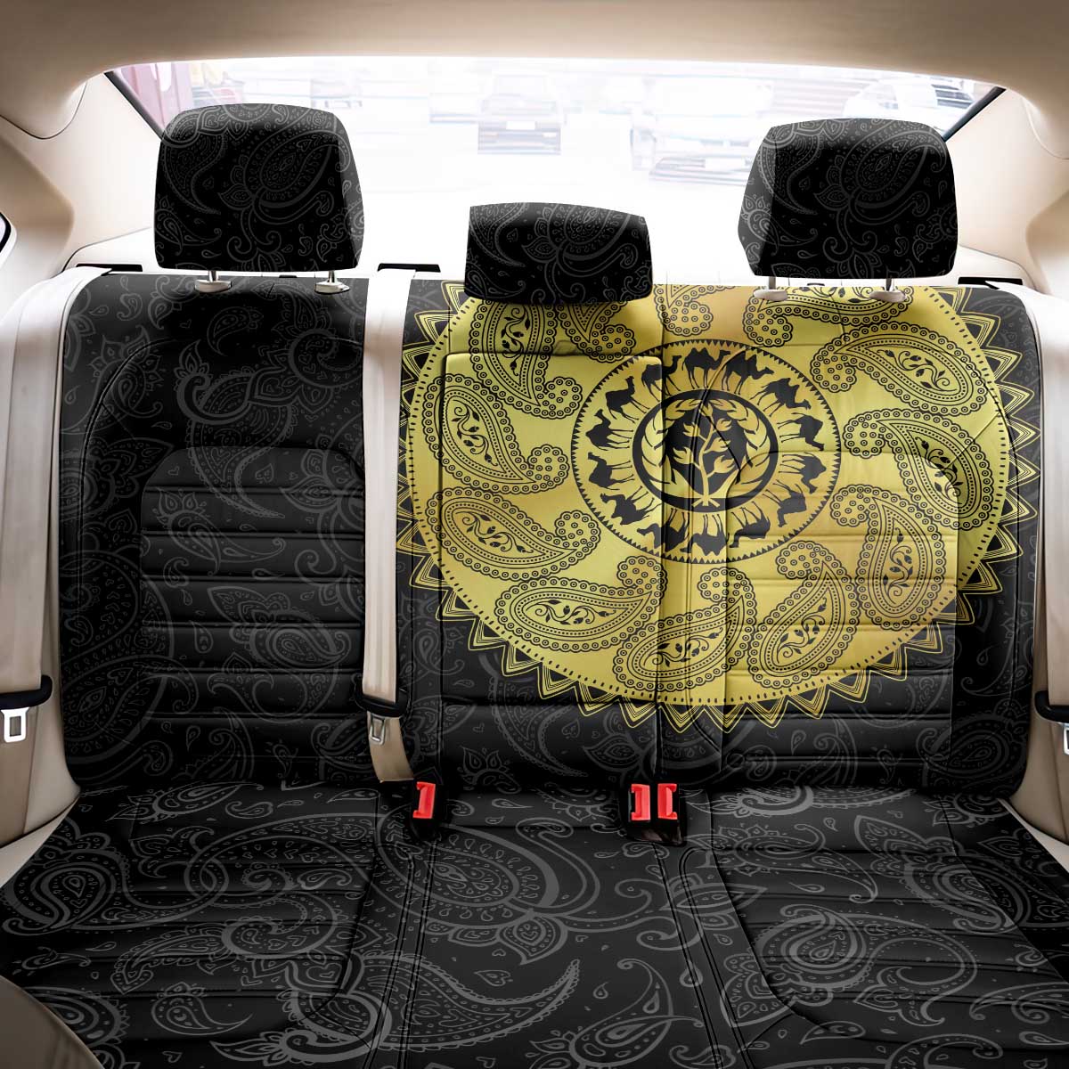 Eritrea African Tribal Mix Paisley Pattern Back Car Seat Cover Chest Arm Tattoo