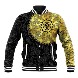 Eritrea African Tribal Mix Paisley Pattern Baseball Jacket Chest Arm Tattoo