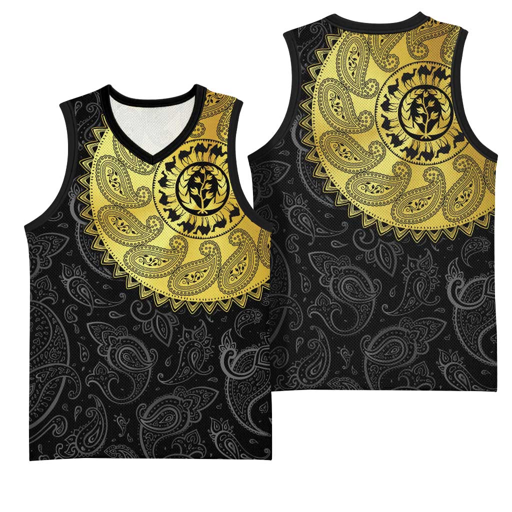 Eritrea African Tribal Mix Paisley Pattern Basketball Jersey Chest Arm Tattoo - African Pride