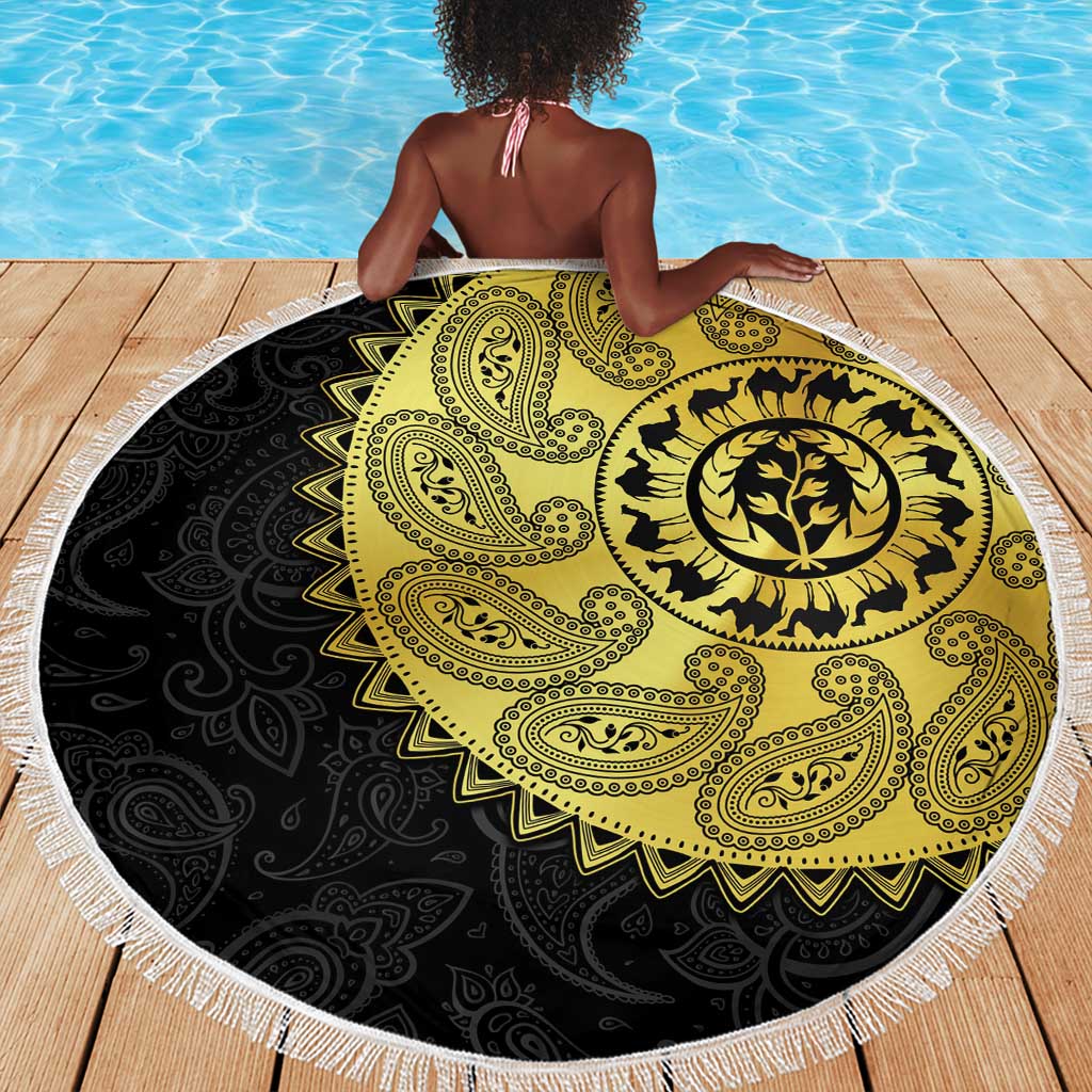 Eritrea African Tribal Mix Paisley Pattern Beach Blanket Chest Arm Tattoo