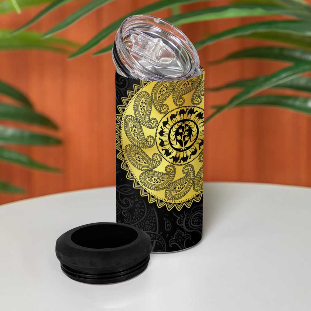 Eritrea African Tribal Mix Paisley Pattern 4 in 1 Can Cooler Tumbler Chest Arm Tattoo