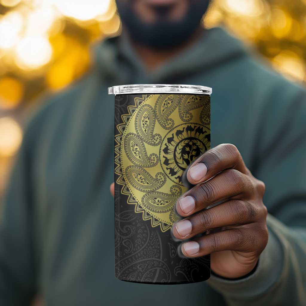 Eritrea African Tribal Mix Paisley Pattern 4 in 1 Can Cooler Tumbler Chest Arm Tattoo