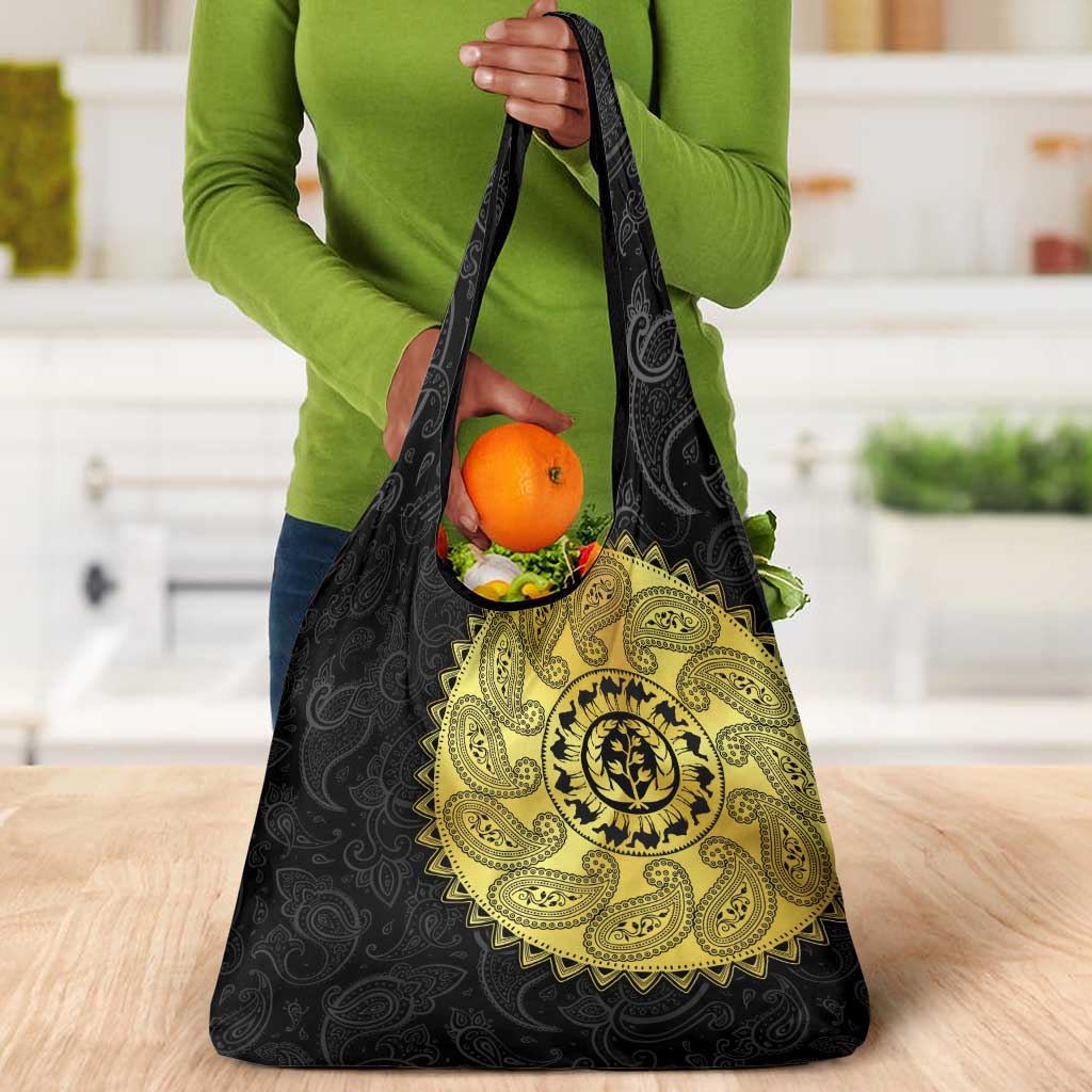 Eritrea African Tribal Mix Paisley Pattern Grocery Bag Chest Arm Tattoo