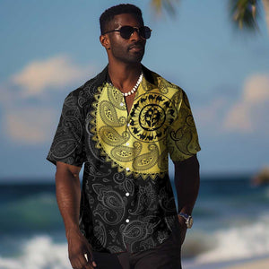 Eritrea African Tribal Mix Paisley Pattern Hawaiian Shirt Chest Arm Tattoo