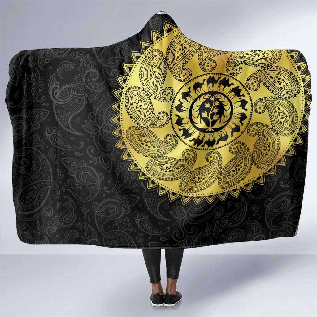 Eritrea African Tribal Mix Paisley Pattern Hooded Blanket Chest Arm Tattoo