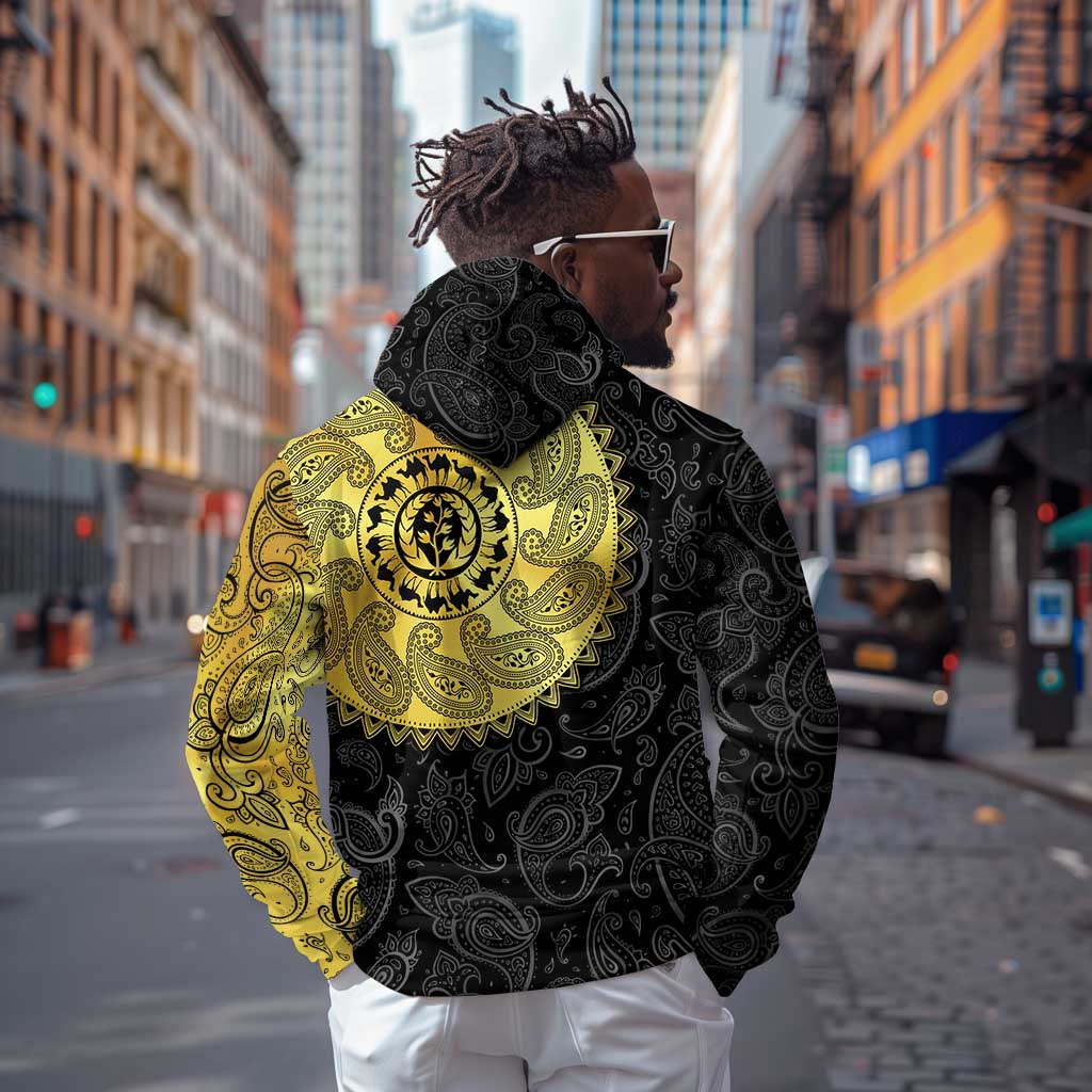 Eritrea African Tribal Mix Paisley Pattern Hoodie Chest Arm Tattoo
