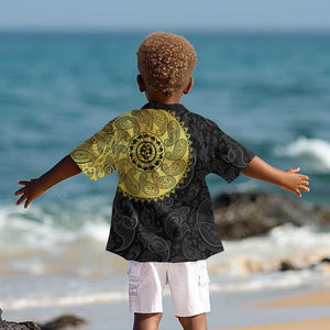 Eritrea African Tribal Mix Paisley Pattern Kid Hawaiian Shirt Chest Arm Tattoo