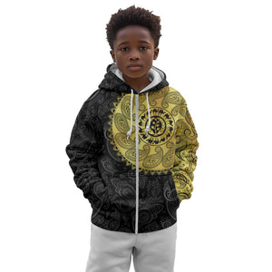 Eritrea African Tribal Mix Paisley Pattern Kid Hoodie Chest Arm Tattoo