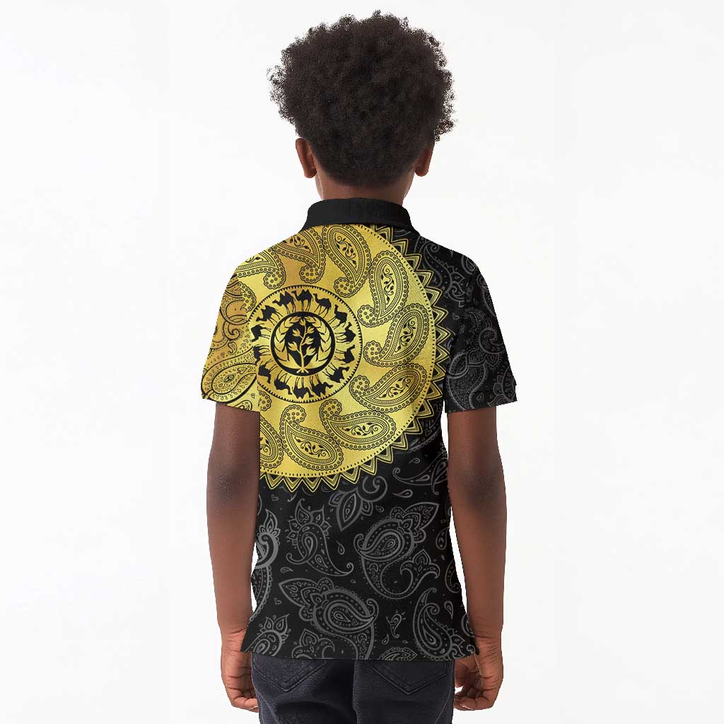 Eritrea African Tribal Mix Paisley Pattern Kid Polo Shirt Chest Arm Tattoo