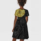 Eritrea African Tribal Mix Paisley Pattern Kid Short Sleeve Dress Chest Arm Tattoo
