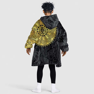 Eritrea African Tribal Mix Paisley Pattern Kid Wearable Blanket Hoodie Chest Arm Tattoo