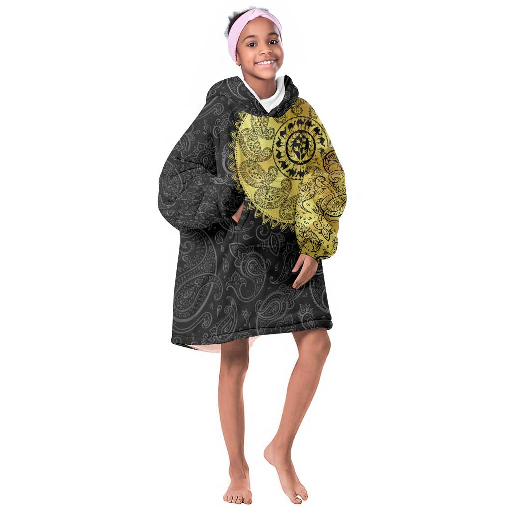 Eritrea African Tribal Mix Paisley Pattern Kid Wearable Blanket Hoodie Chest Arm Tattoo