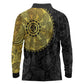 Eritrea African Tribal Mix Paisley Pattern Long Sleeve Polo Shirt Chest Arm Tattoo