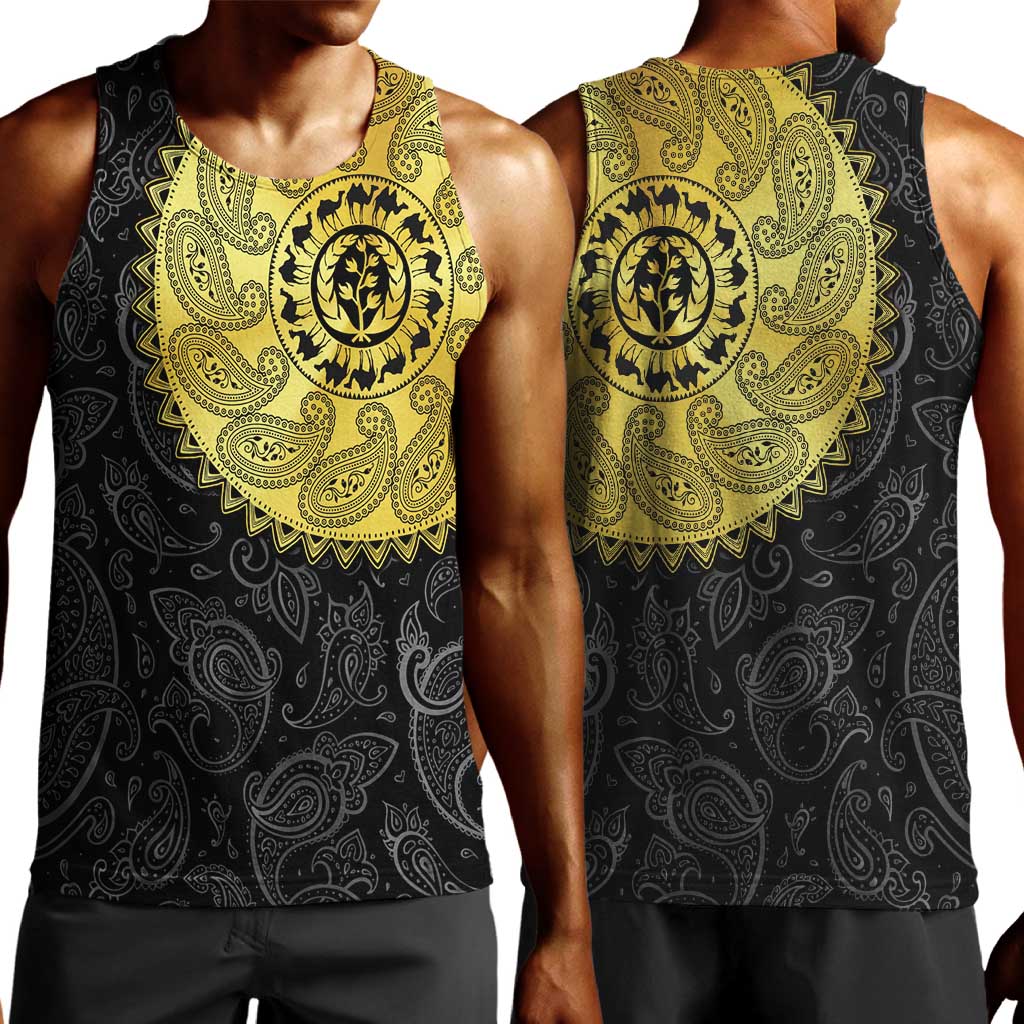 Eritrea African Tribal Mix Paisley Pattern Men Tank Top Chest Arm Tattoo