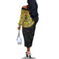 Eritrea African Tribal Mix Paisley Pattern Off The Shoulder Long Sleeve Dress Chest Arm Tattoo