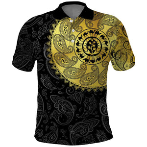Eritrea African Tribal Mix Paisley Pattern Polo Shirt Chest Arm Tattoo