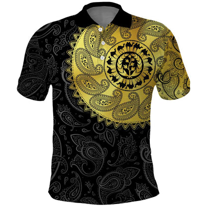 Eritrea African Tribal Mix Paisley Pattern Polo Shirt Chest Arm Tattoo