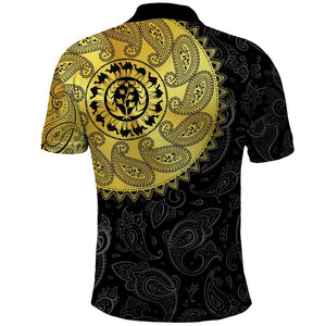 Eritrea African Tribal Mix Paisley Pattern Polo Shirt Chest Arm Tattoo