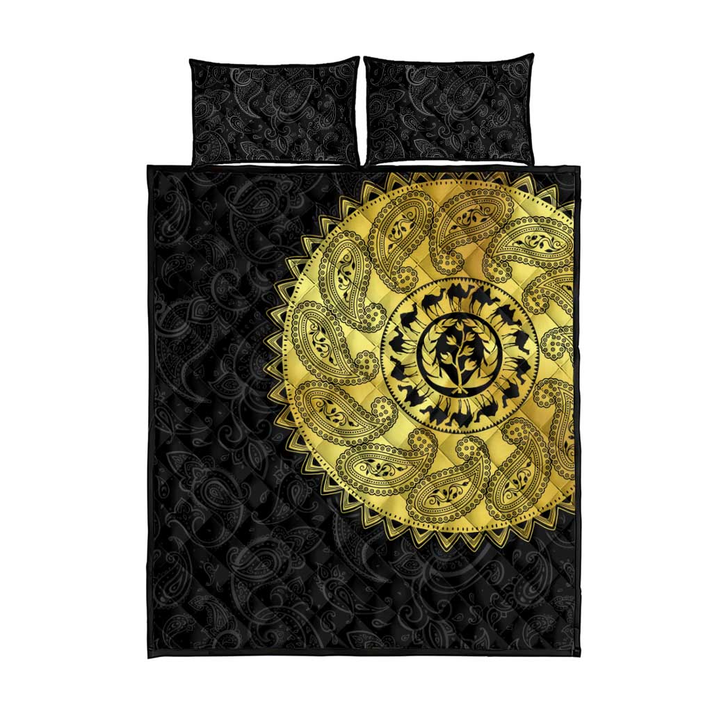 Eritrea African Tribal Mix Paisley Pattern Quilt Bed Set Chest Arm Tattoo