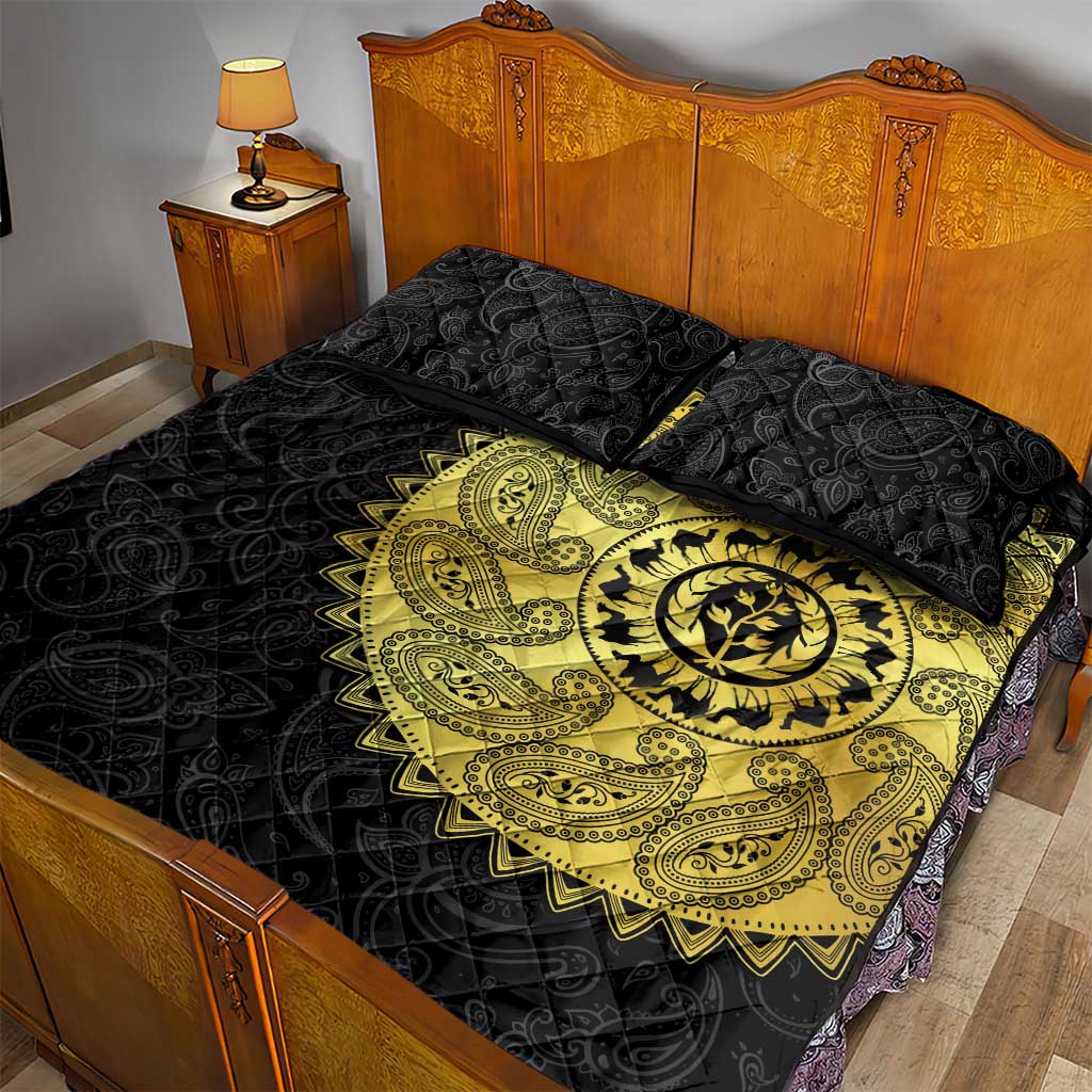 Eritrea African Tribal Mix Paisley Pattern Quilt Bed Set Chest Arm Tattoo
