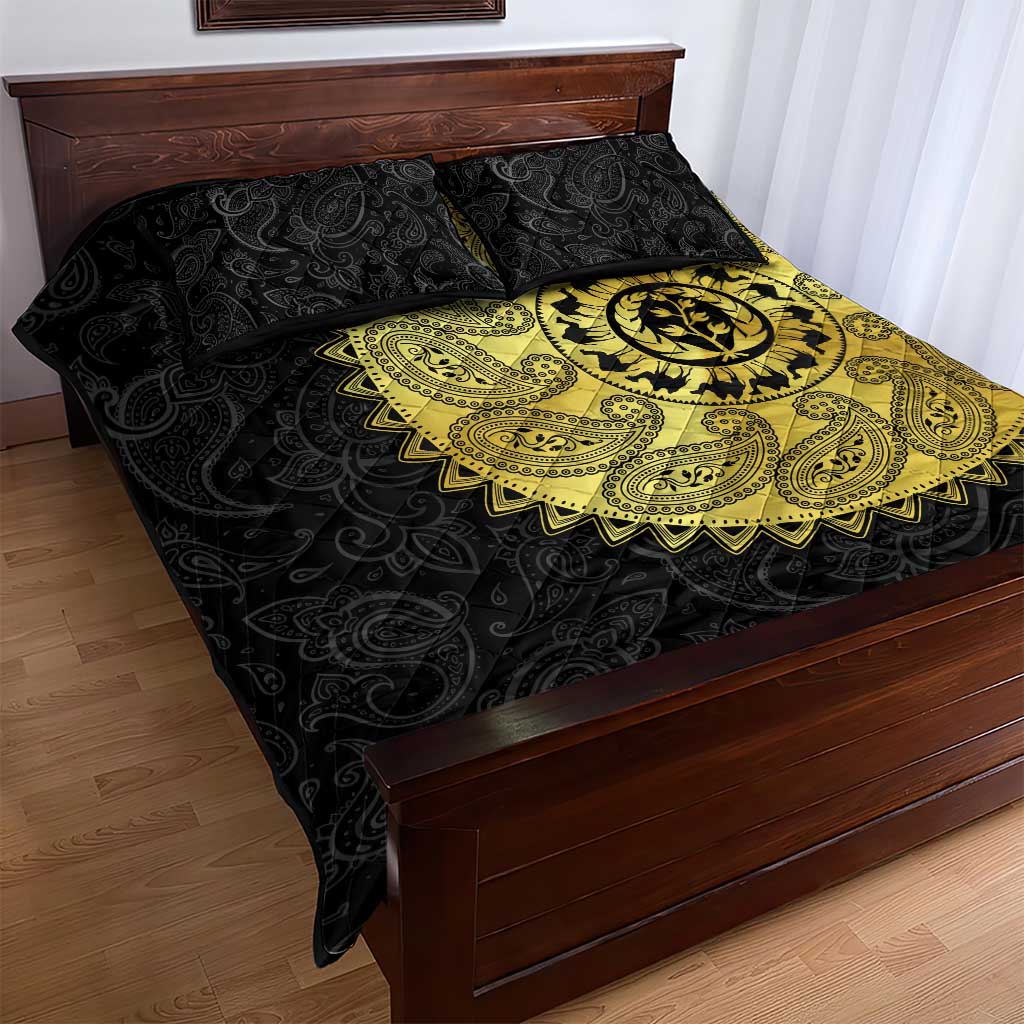 Eritrea African Tribal Mix Paisley Pattern Quilt Bed Set Chest Arm Tattoo