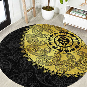 Eritrea African Tribal Mix Paisley Pattern Round Carpet Chest Arm Tattoo