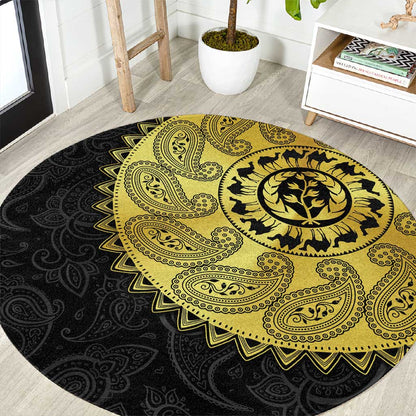 Eritrea African Tribal Mix Paisley Pattern Round Carpet Chest Arm Tattoo