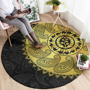 Eritrea African Tribal Mix Paisley Pattern Round Carpet Chest Arm Tattoo