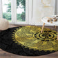 Eritrea African Tribal Mix Paisley Pattern Round Carpet Chest Arm Tattoo