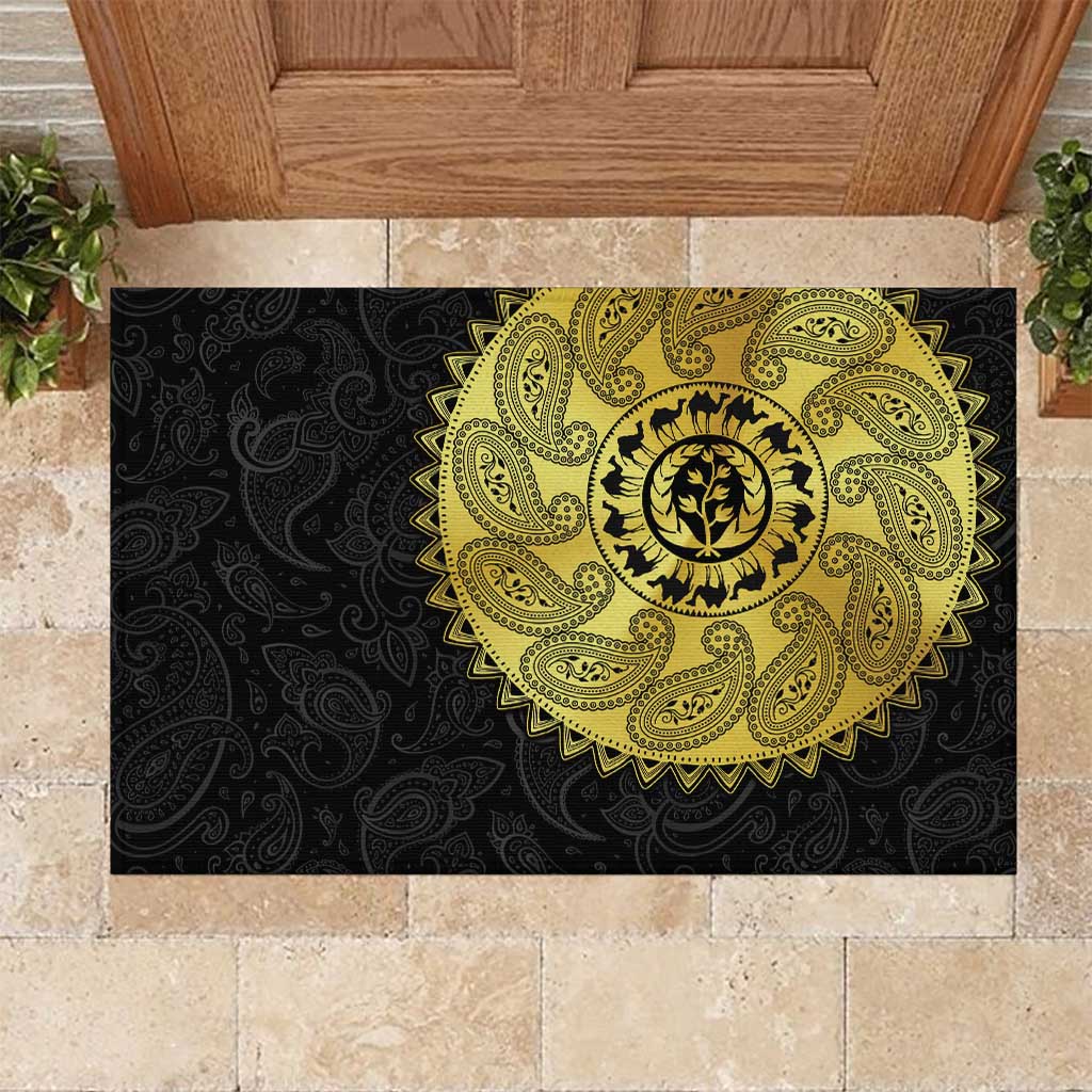 Eritrea African Tribal Mix Paisley Pattern Rubber Doormat Chest Arm Tattoo