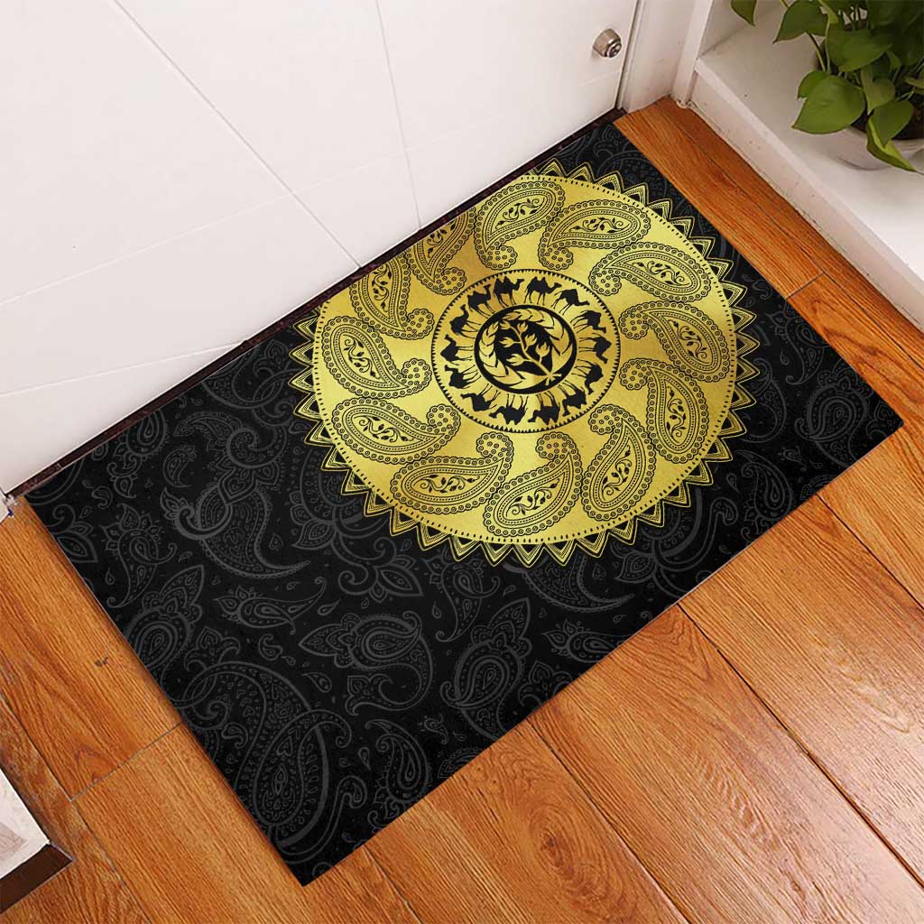 Eritrea African Tribal Mix Paisley Pattern Rubber Doormat Chest Arm Tattoo
