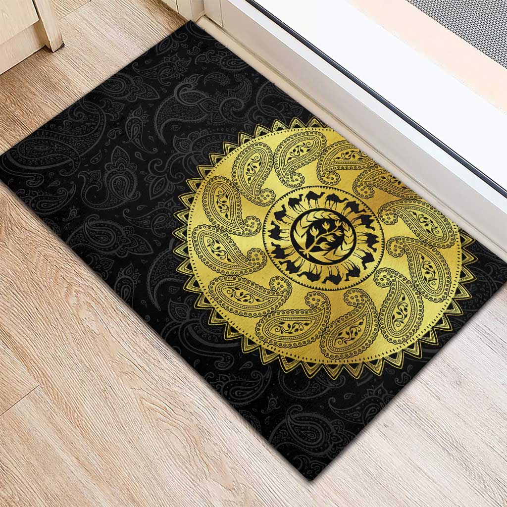 Eritrea African Tribal Mix Paisley Pattern Rubber Doormat Chest Arm Tattoo
