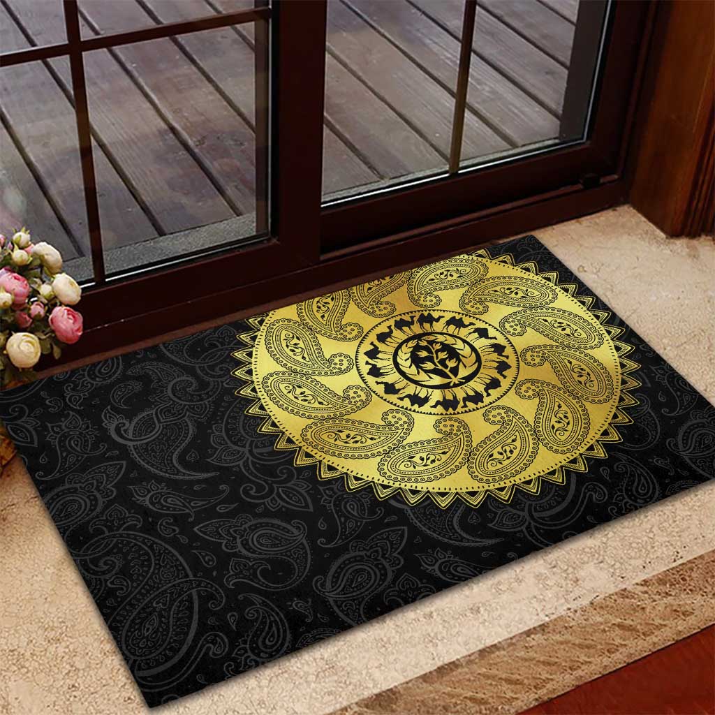 Eritrea African Tribal Mix Paisley Pattern Rubber Doormat Chest Arm Tattoo