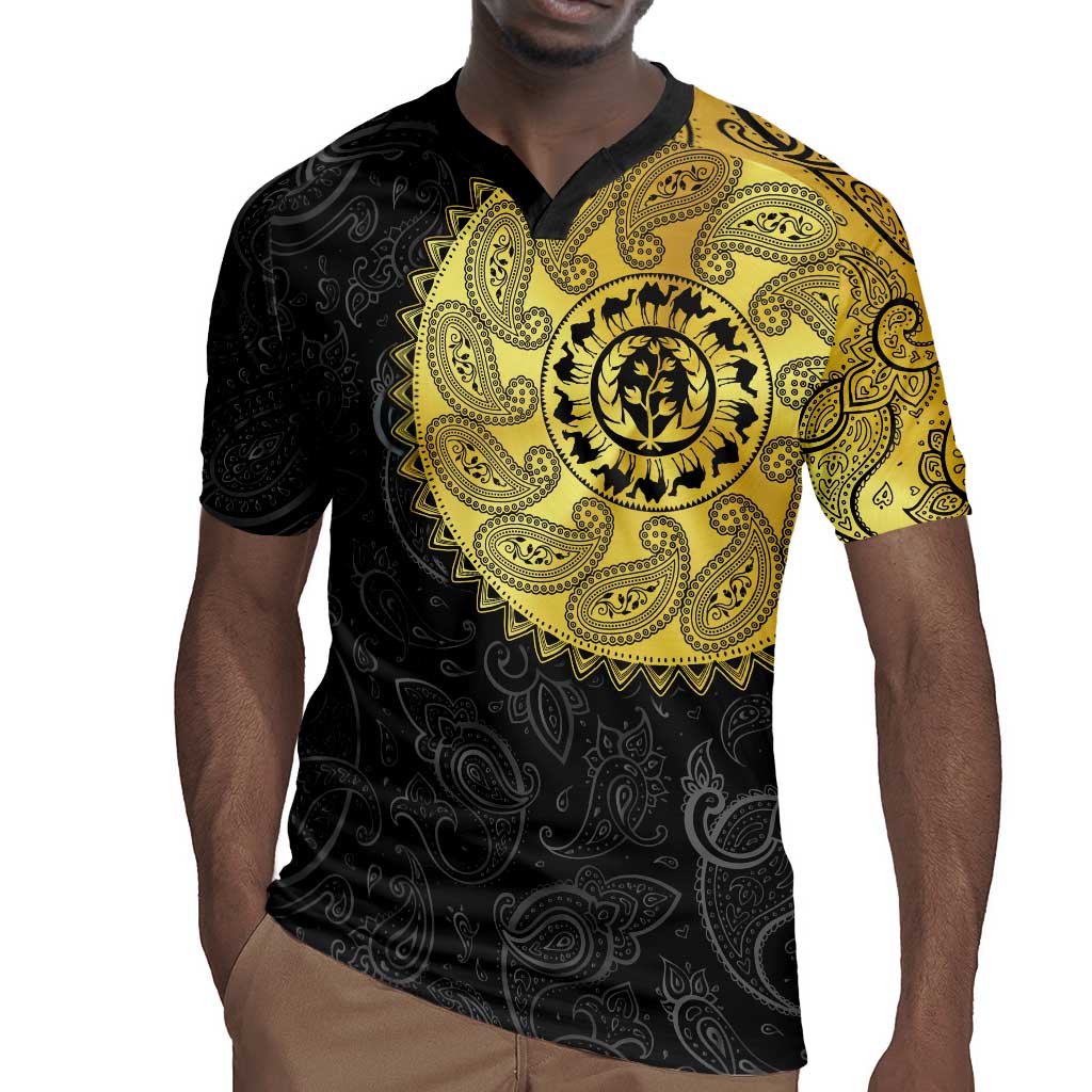 Eritrea African Tribal Mix Paisley Pattern Rugby Jersey Chest Arm Tattoo