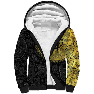 Eritrea African Tribal Mix Paisley Pattern Sherpa Hoodie Chest Arm Tattoo