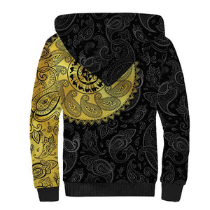Eritrea African Tribal Mix Paisley Pattern Sherpa Hoodie Chest Arm Tattoo