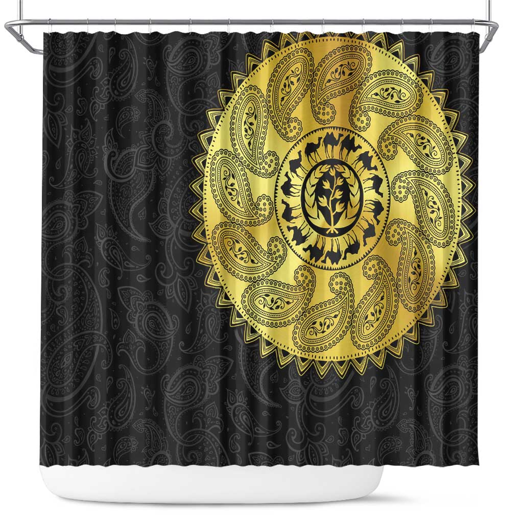 Eritrea African Tribal Mix Paisley Pattern Shower Curtain Chest Arm Tattoo