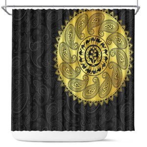 Eritrea African Tribal Mix Paisley Pattern Shower Curtain Chest Arm Tattoo