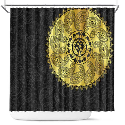 Eritrea African Tribal Mix Paisley Pattern Shower Curtain Chest Arm Tattoo
