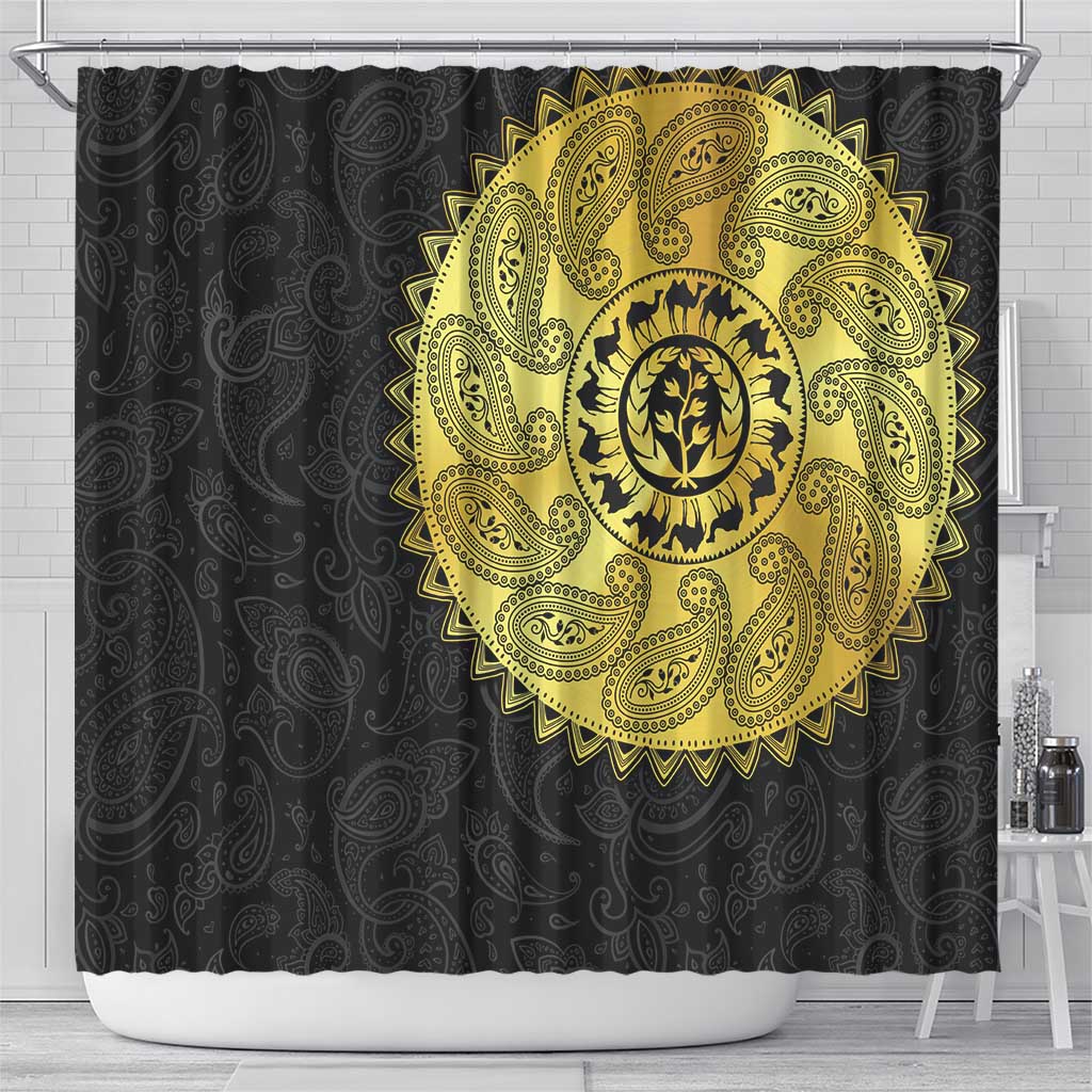 Eritrea African Tribal Mix Paisley Pattern Shower Curtain Chest Arm Tattoo